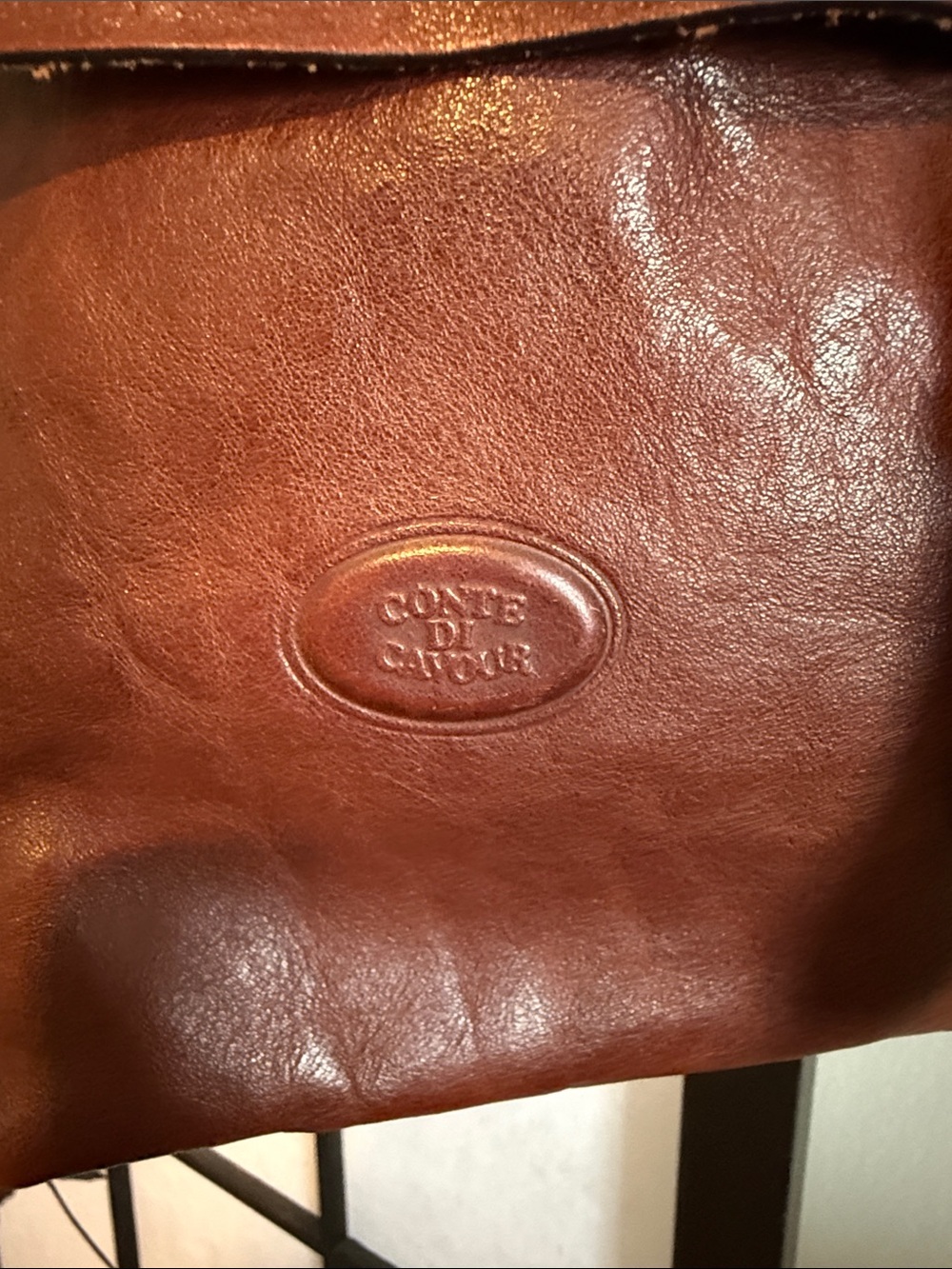 Conte di Cavour Italian Leather Crossbody Messenger Bag - Brown (vintage) - Picture 3 of 9